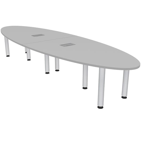 45 in W, 144 in L, 29 in H, Engineered Wood Top, Grey